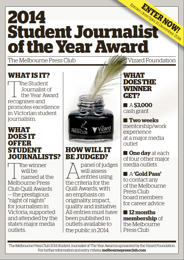 Student Journalist of the Year Award: get ready to enter