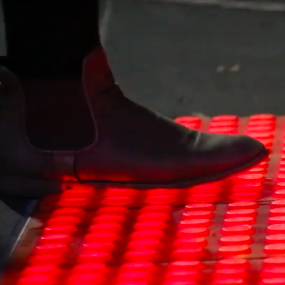 The lights go on for pedestrian safety