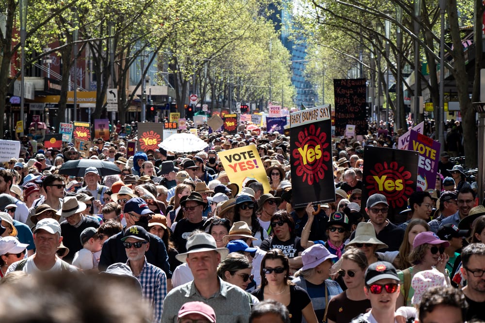 IN PICTURES: Thousands rally in Melbourne for Yes post image