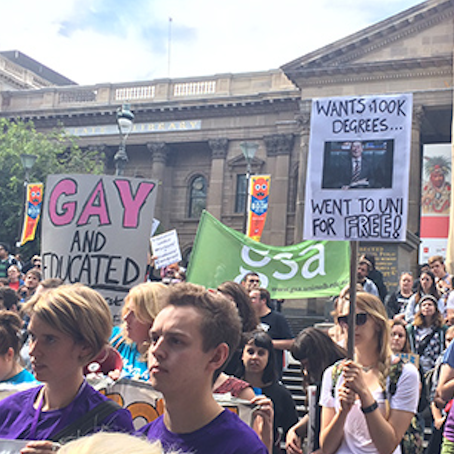 Students rally against university fee hikes post image