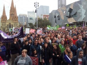 Melbourne students rally against funding cuts post image